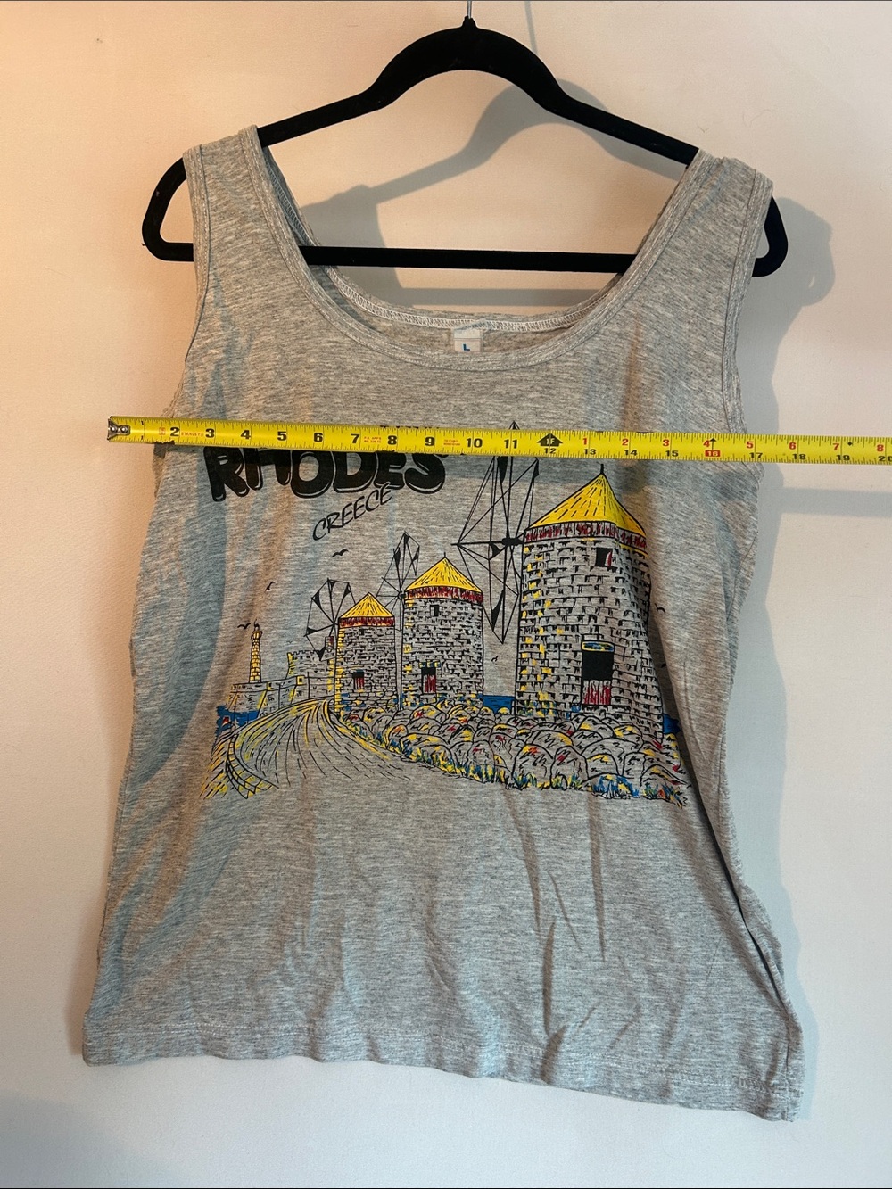 Vintage Rhodes Greece large Tank Top - Light Gray